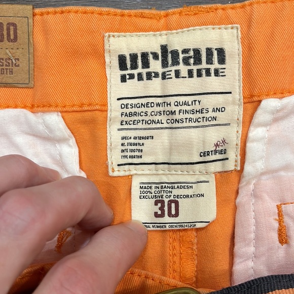 NWT urban pipeline Cargo Shorts Classic Length Size 30 Orange - Picture 6 of 7